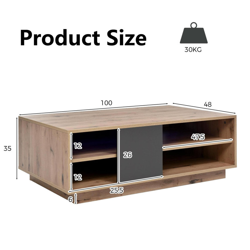 Vernay Pedestal Coffee Table with Storage