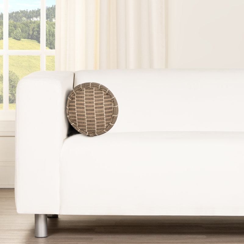 Coussin de traversin d'extérieur couleur cacao inspiré de Sunbrella, Cacao, 21 po x 8 po