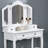 Make Up Vanity Table And Chair , White - Elegant Wood Finish Functional Storage In Featuring A Comfortable Stool-1656285397