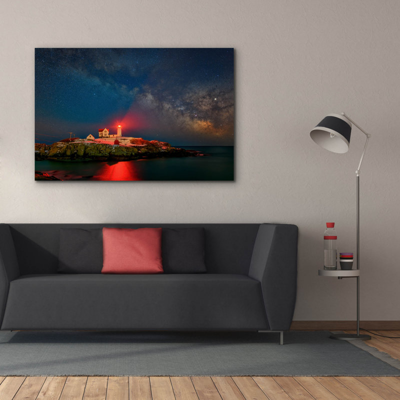 Toile épique «The Nubble And The Milky Way» par Rick Berk, art épique, 60 po x 40 po