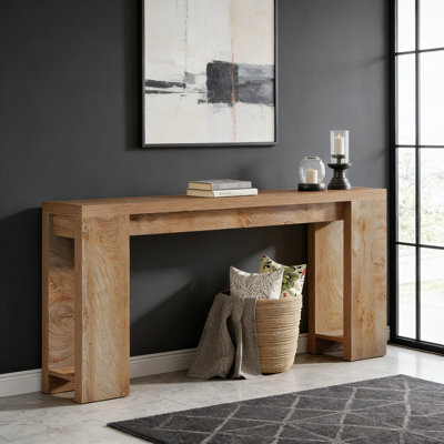Console en bois 70,9 po, canapé de ferme pour vestibule et salon