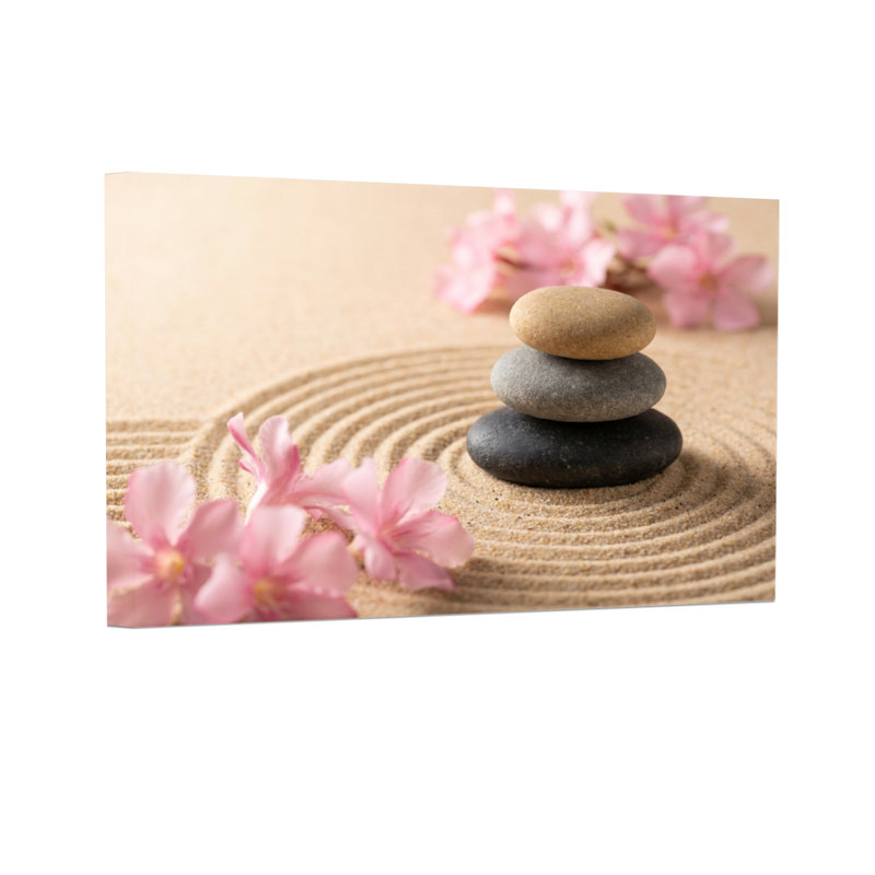 Pierres de jardin et fleurs de cerisier Fashion Zen, H 24 po x l 36 po