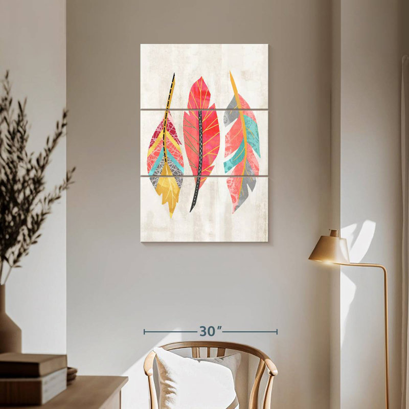 Kerner Feather Trio, 57" H x 36" W