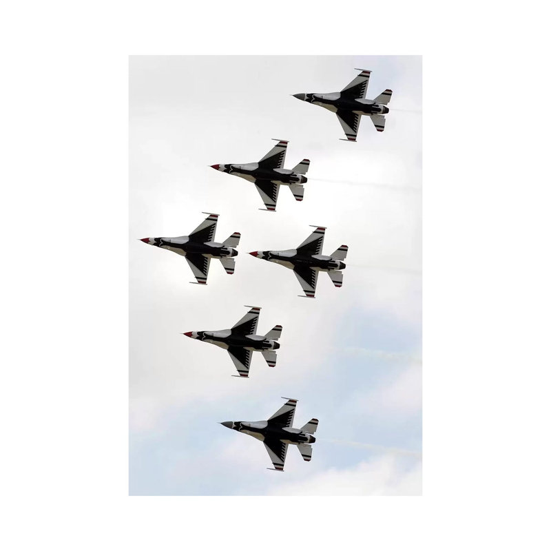 The Thunderbirds Form A 6-Ship Delta Formation - Wrapped Canvas Print, 30.48 cm H x 45.72 cm W