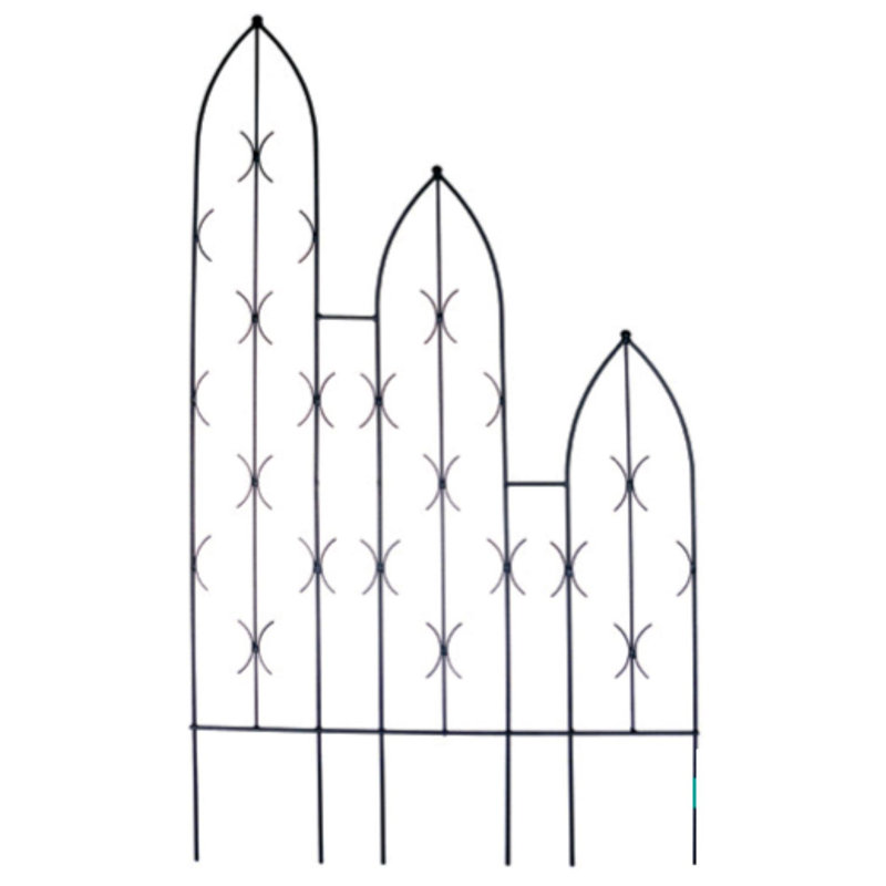 Middleborough 180cm H x 91.4cm W Gothic Trellis, Black