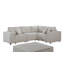 Canapé modulaire l 99 po avec repose-pieds en lin beige Melrose-980686164