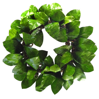 24" Faux Magnolia Leaves Wreath