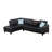 Black Fux Leather L-Shaped Sectional With Storage, Cup Holders, And Matching Ottoman For Modern Living