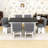 Contemporary 7-Piece Dining Set, Wooden Rectangular Table and Six Upholstered Chairs-935643507-935643504