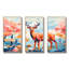 Art floral mural, cerf et rose II-1103607337-1103607333