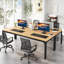 Table de salle à manger moderne en noyer clair de 78 pouces pour 6 à 8 personnes, mobilier de cuisine durable et élégant