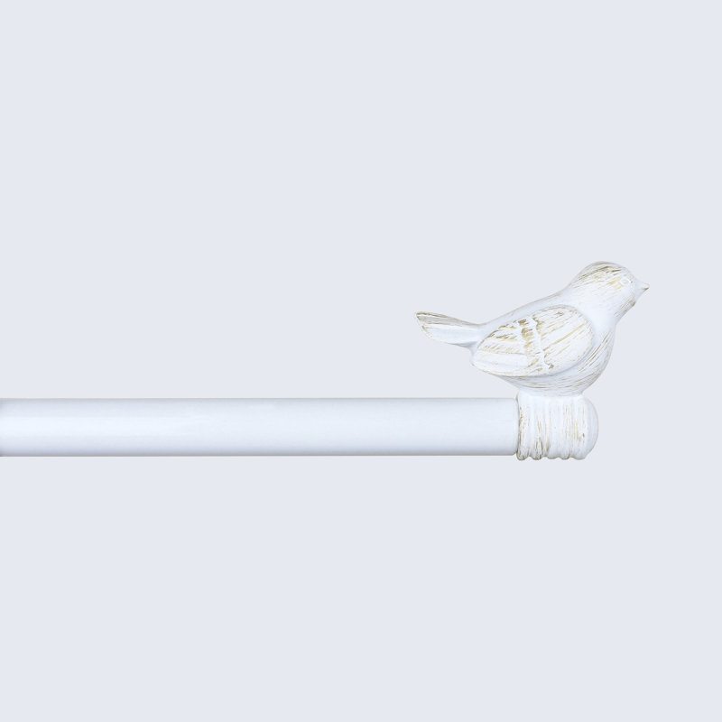 Tringle à rideaux simple réglable Kolb, 28 po à 48 po, Blanc doré