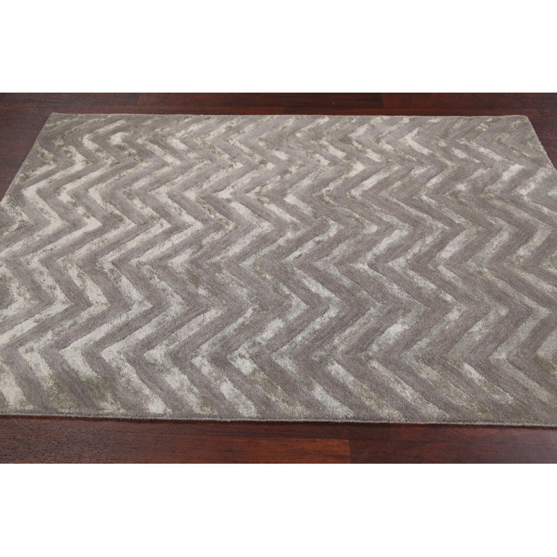 Silk and Wool Chevron Indoor Rug