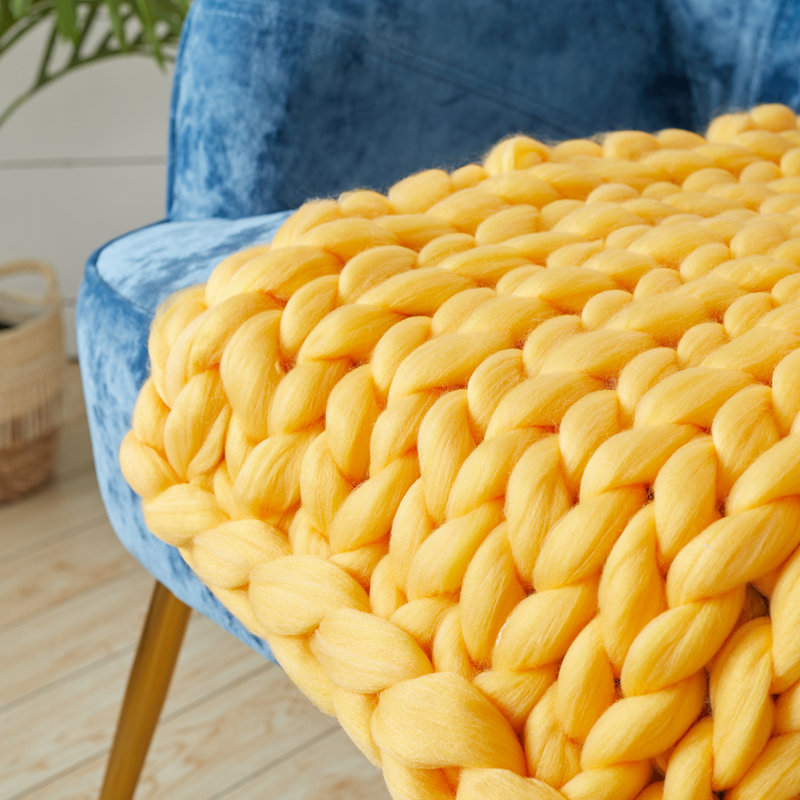 Throw Blanket, 60cm x 60cm, Yellow