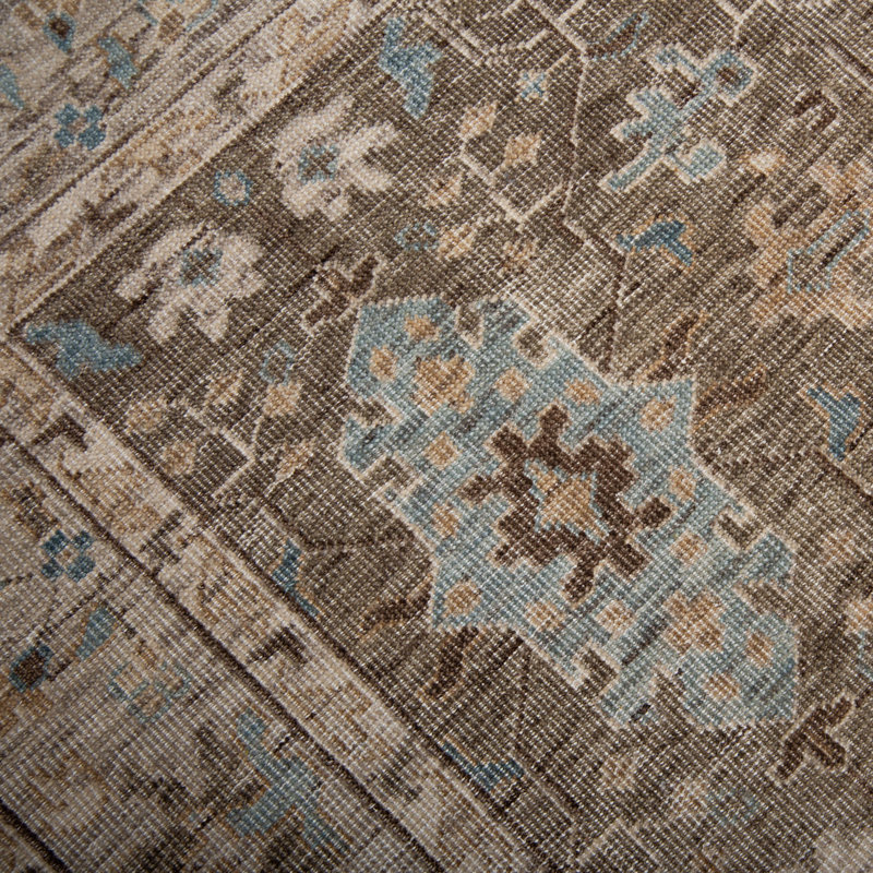 Tapis 100% laine noué à la main, Tapis de couloir 4 pi 6 po x 9 pi