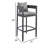 Elza Outdoor Patio Barstool in Aluminum and Gray Cushions-66603313