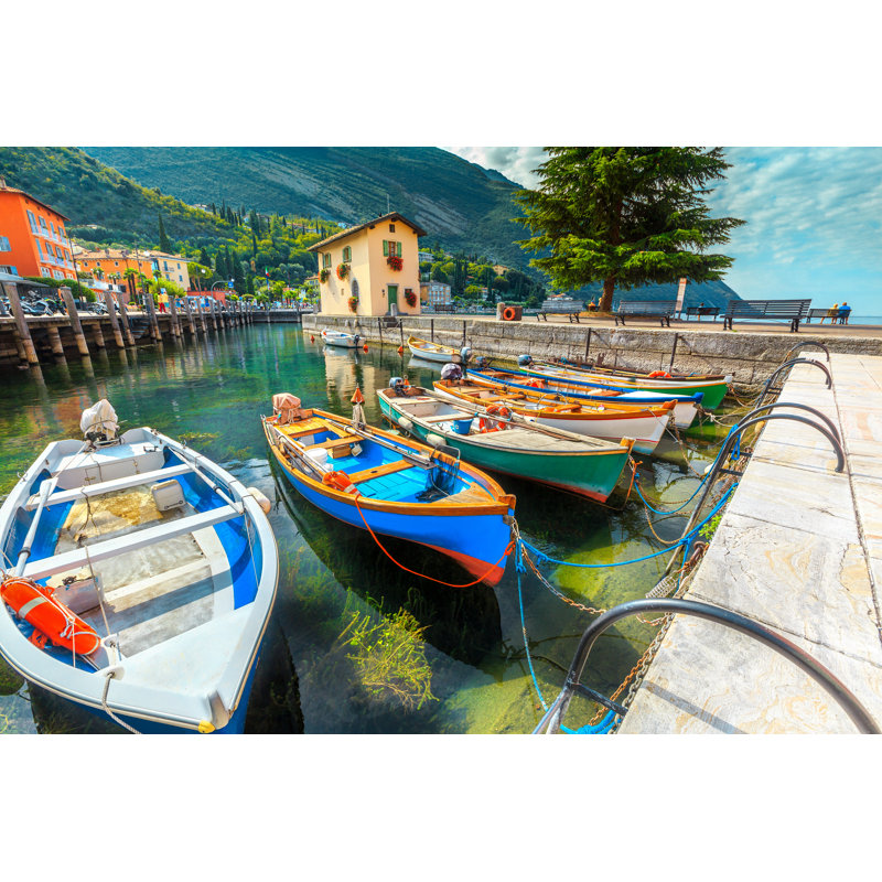 Boats On The Garda Lake, Torbole, Italy, Europe - Wrapped Canvas Print, 61cm H x 91cm W x 3.8cm D