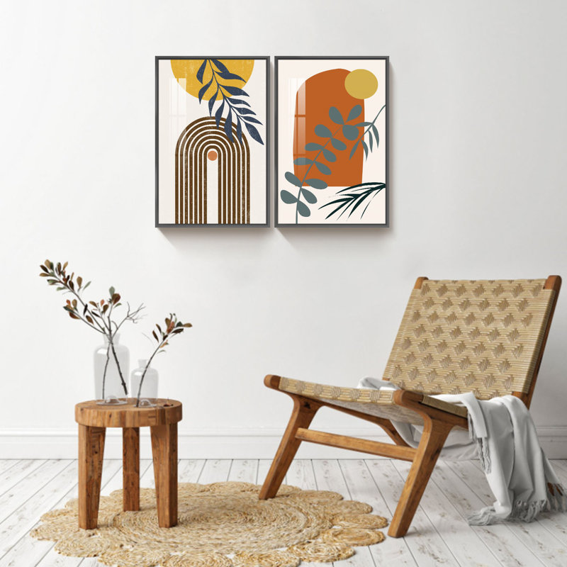 Boho Artwork, 2 pièces, Noir, H 16 po x l 24 po x P 1 po