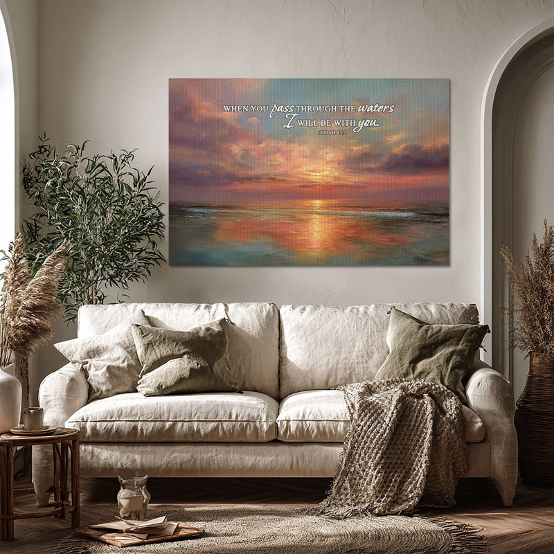 Art mural sur toile tendue Shelter Shore - Décoration de salon, de chambre à coucher ou de bureau, L 48 po x H 32 po