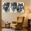 «Animals Wolf Portrait Art», ensemble de 3 reproductions d'art sur toile-1439433129