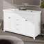 Meuble-lavabo double 60 po avec 2 lavabos, tiroirs et portes à fermeture douce, armoire de salle de bain moderne en bois avec tablettes à 2 niveaux