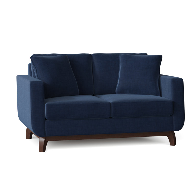 Causeuse à accoudoirs carrés de 60 po avec coussins réversibles Loy, Indigo Bennett