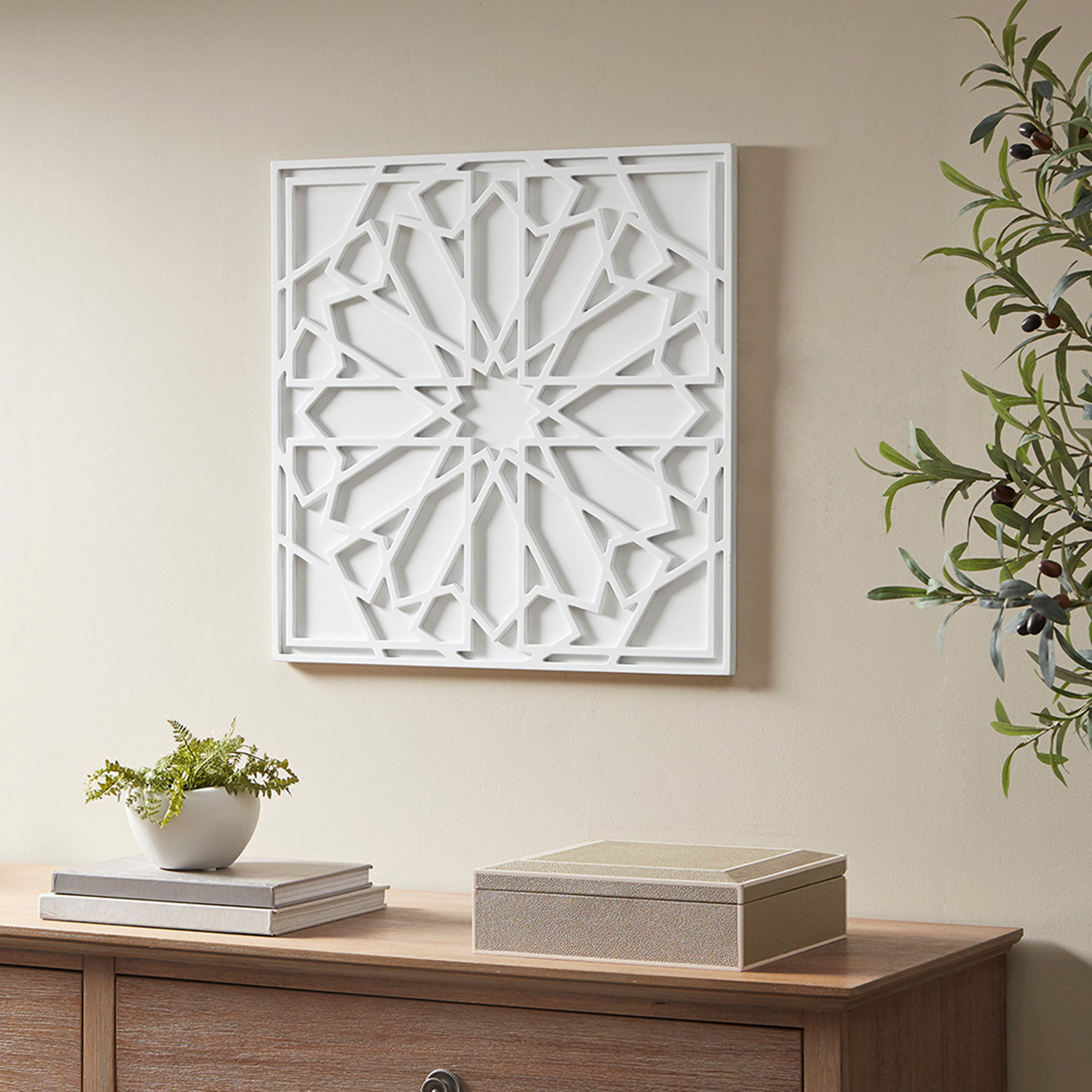 Latitude Run® White Medallion Wood Wall Decor - Wayfair Canada