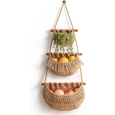 Handmade Woven Jute Wall Basket