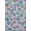 Tapis bleu lavable à motif floral-1185974814