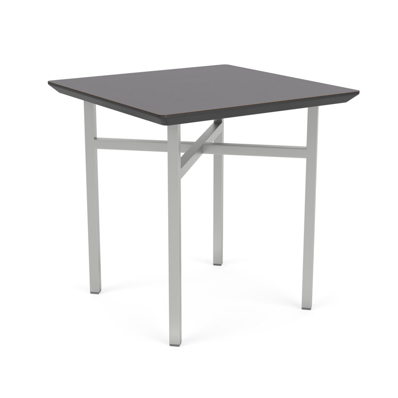 Avon Rx Healthcare Waiting Reception Square End Table Metal Frame 20X20" High Pressure Laminate Top, Storm Charcoal, Silver