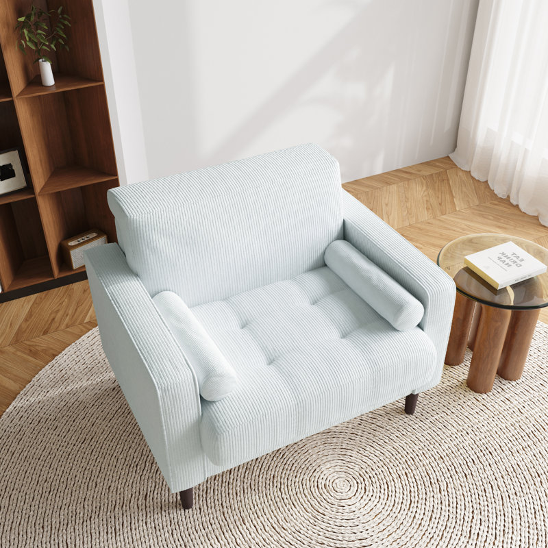 Carmelinda 88.4Cm Wide Tufted Armchair, Beige Corduroy