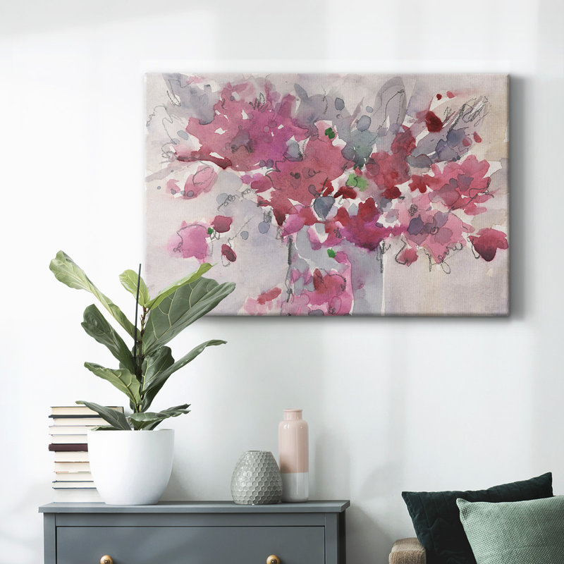 Floral Setting II-Gallery Wrapped Canvas, 12" H x 18" W