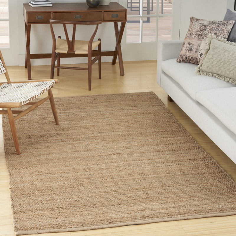 Gerri Solid Color Flatweave Area Rug, Rectangle 4' x 6', Tan