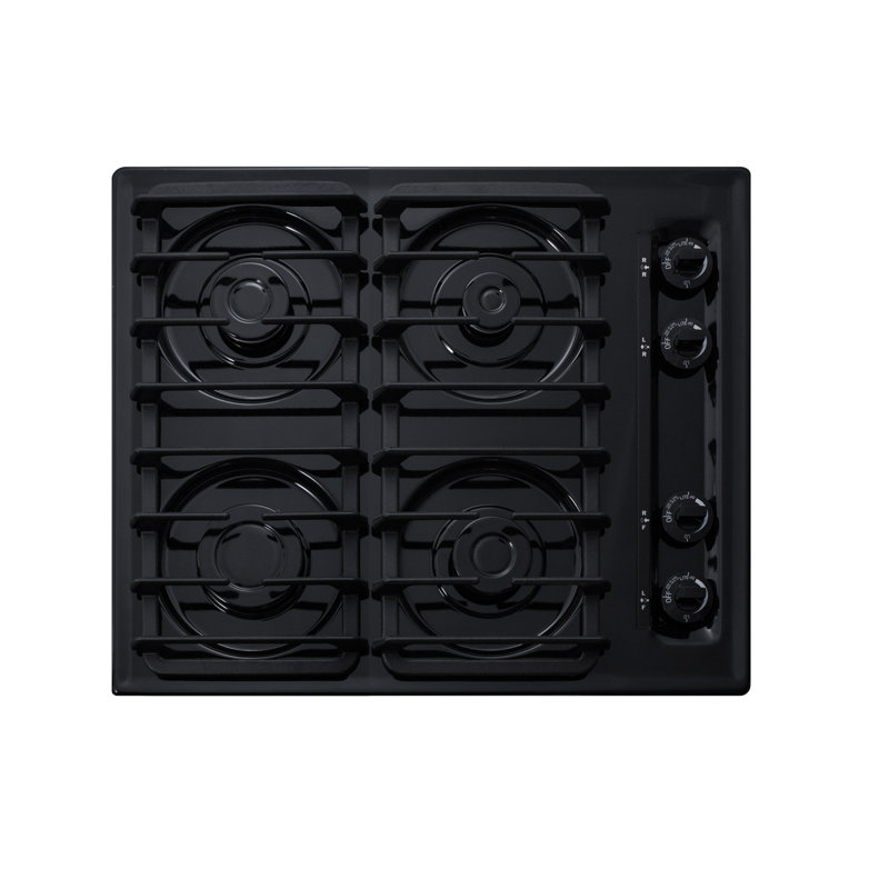 Summit Appliance 24" Gas 4 Burner Cooktop, Black