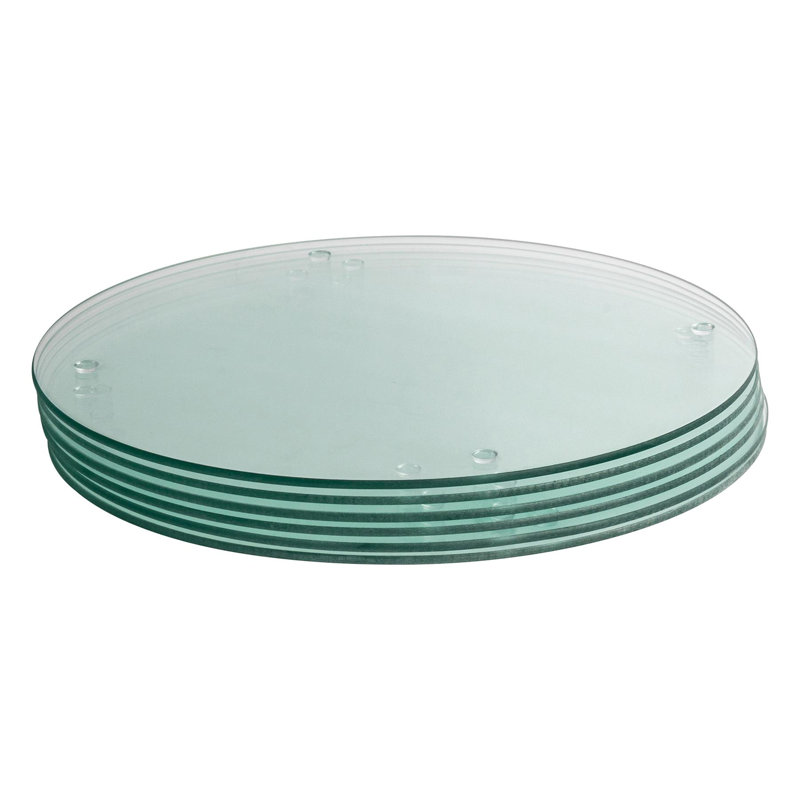 Harbour Housewares - Round Glass Placemats - 30cm - Set of 6, Clear