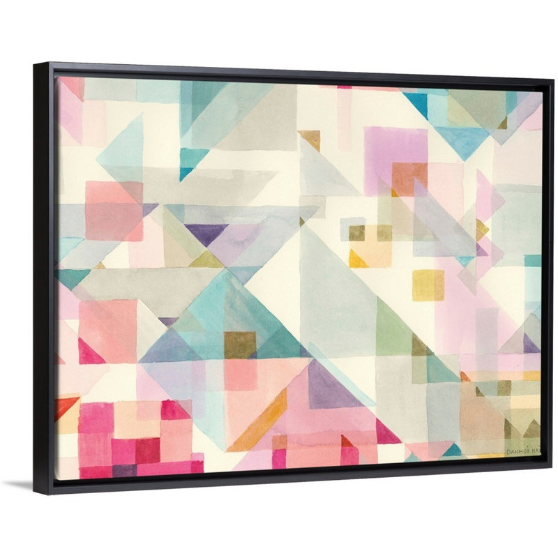 «Try Angles I» par Danhui Nai - impression d'art graphique, Cadre flottant noir, H 32 po x l 42 po x P 1,75 po