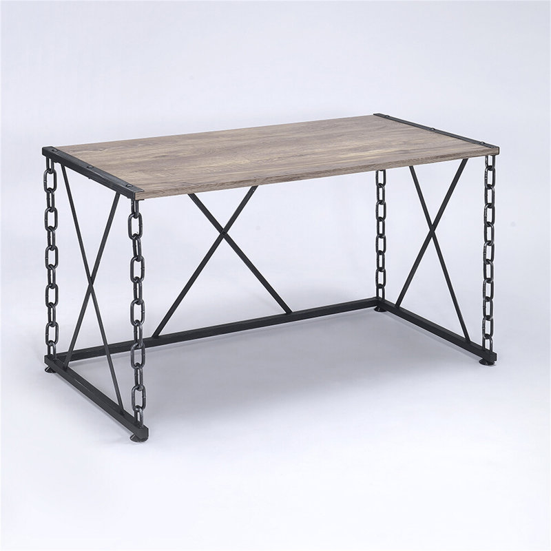Bureau rustique en chêne rustique et noir antique