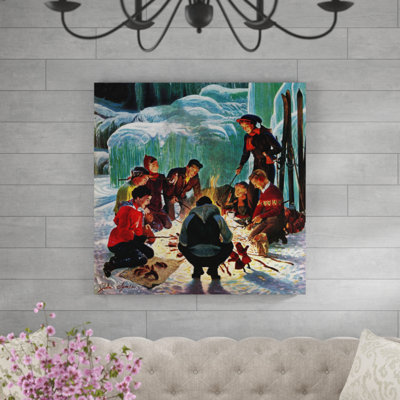« apres ski bonfire », reproduction d’art sur toile tendue