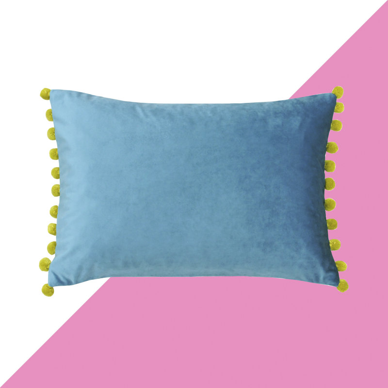Fiesta Rectangular Scatter Cushion, Teal/Bamboo