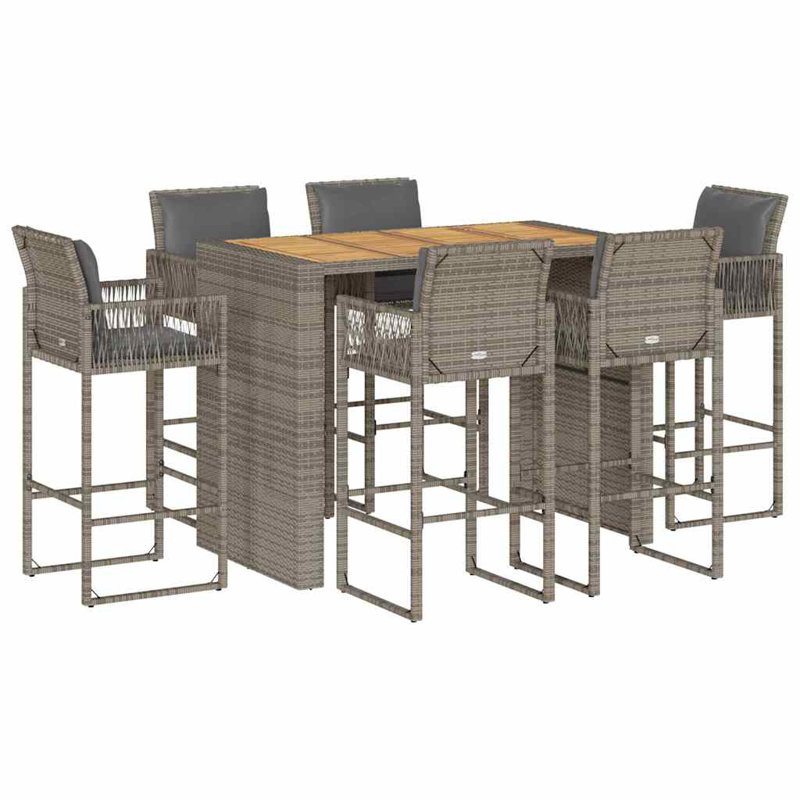 Ebern Designs Bar Set with Wicker/Rattan Frame