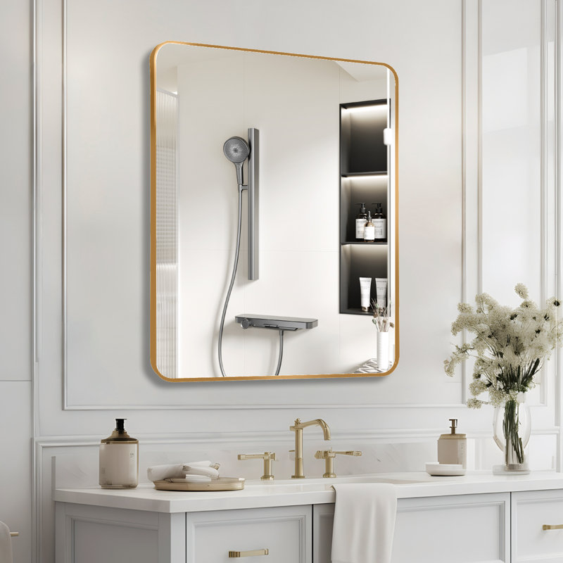 Miroir mural Mercedita, 30 po x 22 po, Or