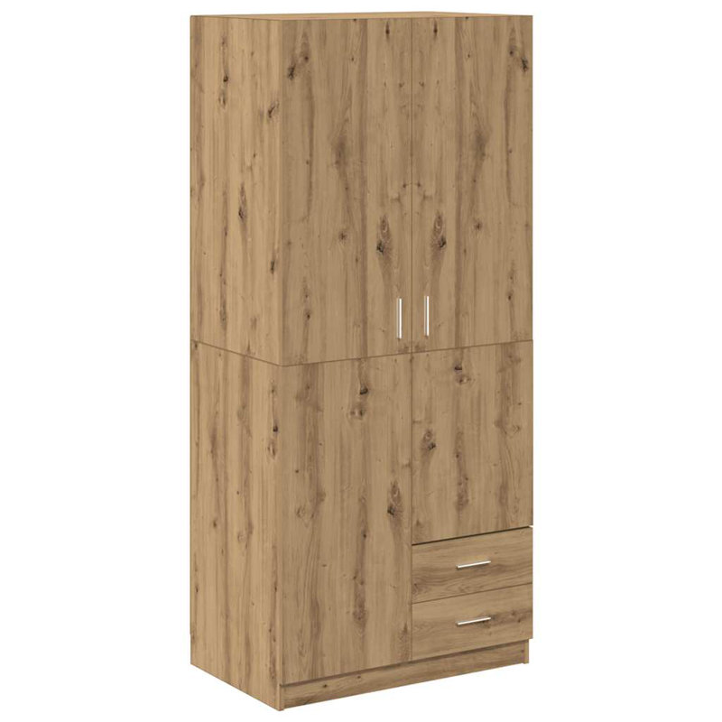 Andrin 2 Door Manufactured Wood Wardrobe, Artisan Oak