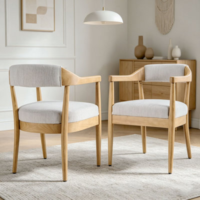 Ensemble de chaises de salle à manger avec accoudoirs avec cadre en bois