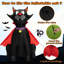 Chat gonflable vampire noir avec cape rouge gonflable