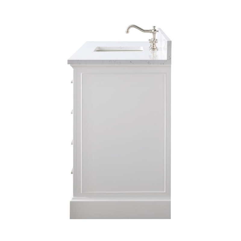 Thompson 60" W Single Bathroom Vanity, White/Brushed Nickel