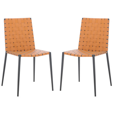 Chaise d'appoint rembourrée en cuir Brett