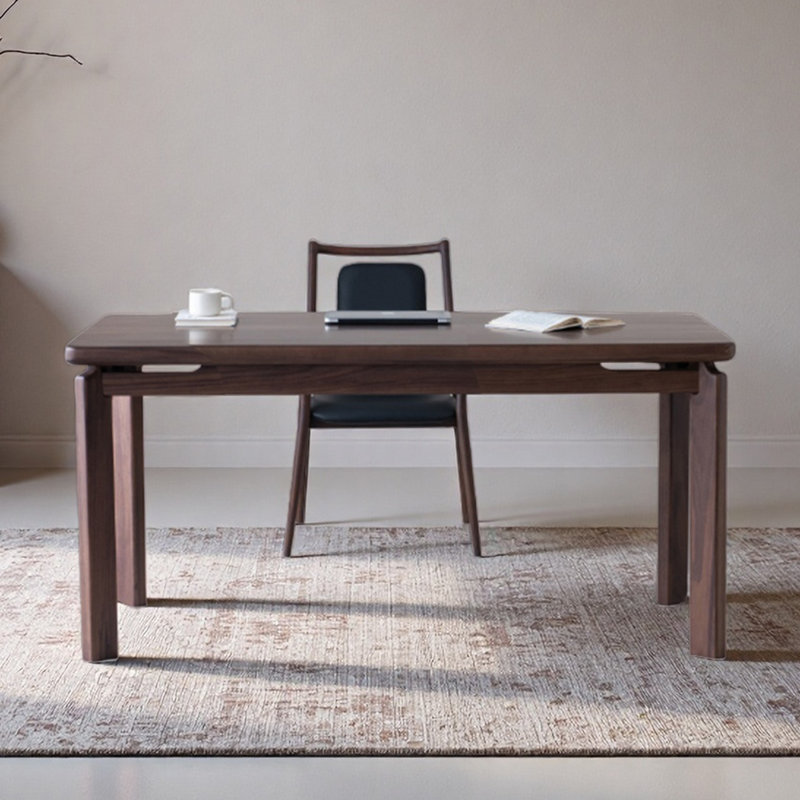 Black walnut desk solid wood study and office, 29.53" H x 55.12" W x 31.5" D