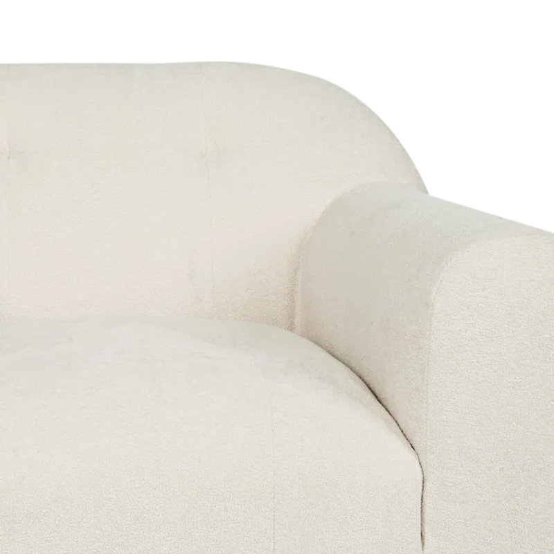 Fauteuil club en tissu crème - l 34,73 po x H 28,28 po, 31,42 po de style moderne et confortable, siège confortable et élégant de 29,35 po x 32,37 po