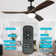 Bilon 52" Classic Wood Ceiling Fan with LED Light Kit, 3 Light Tone and 3 Fan Speed Remote Control