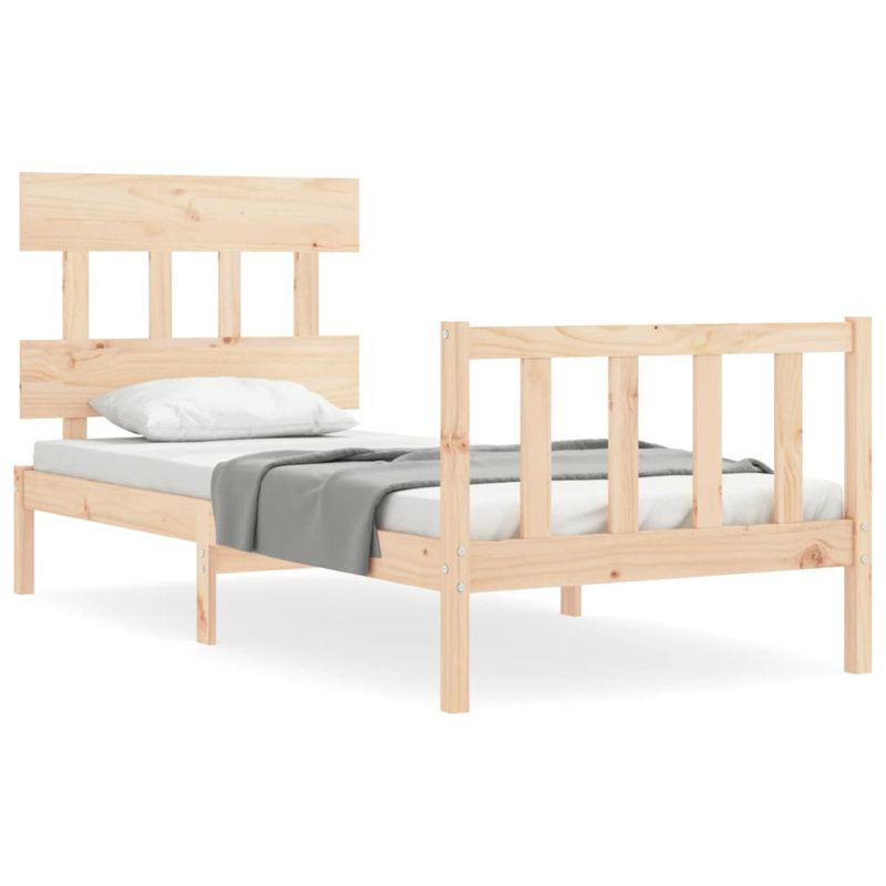 Bed Frame with Headboard, European Double (140 x 200cm), Natural